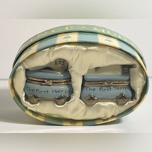 Mud Pie Prince First Tooth First Haircut Keepsake Trinket Boxes Baby Shower Gift